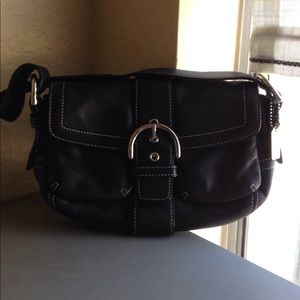 Black Leather Coach Handbag